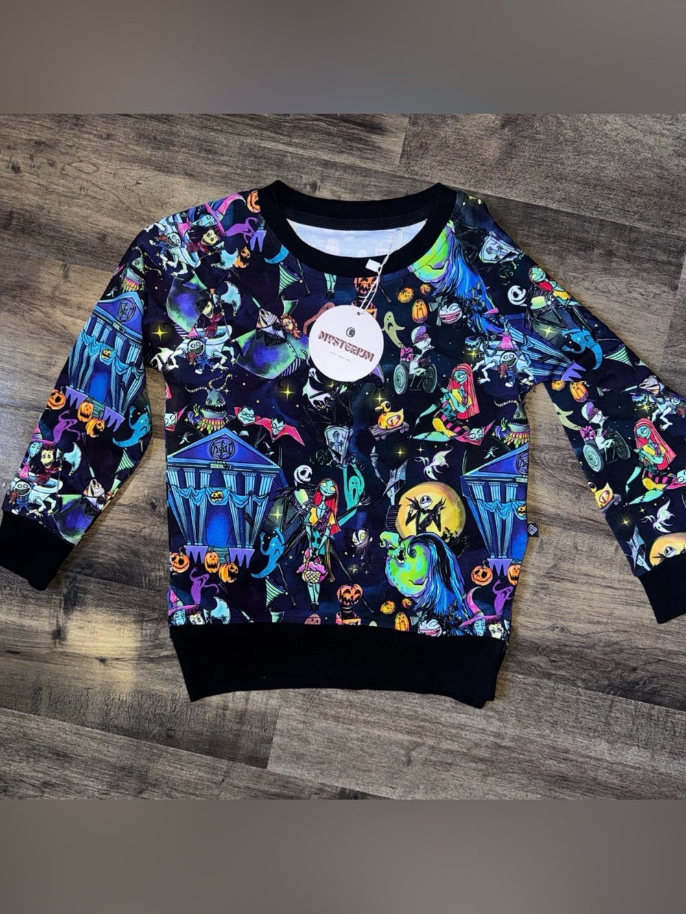 Twisted Lily Mysterium Nightmare Before Christmas Bamboo Terry Crewneck 3T